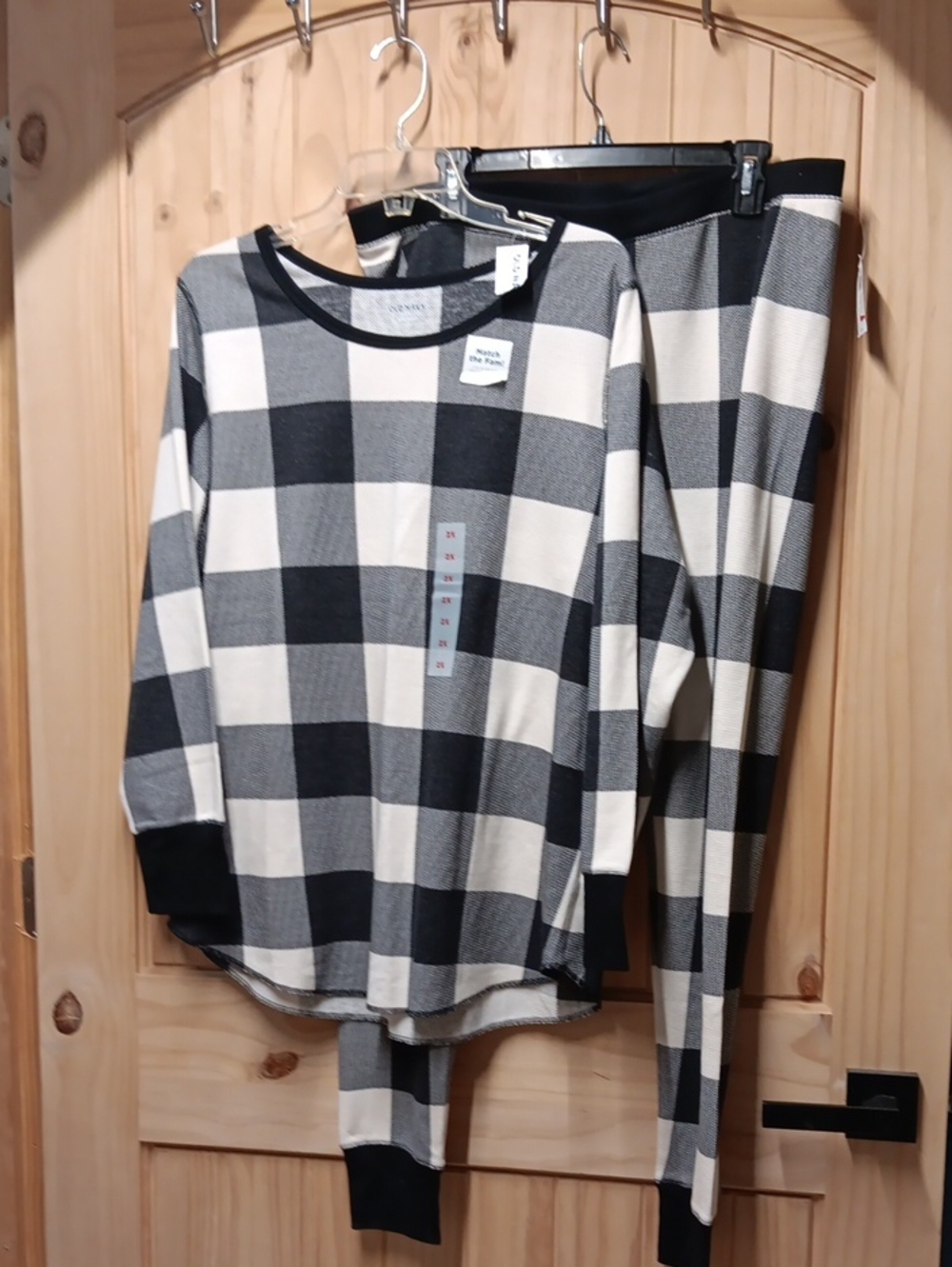 Old Navy Black & White Buffalo Check Women's Pajama Set NWT